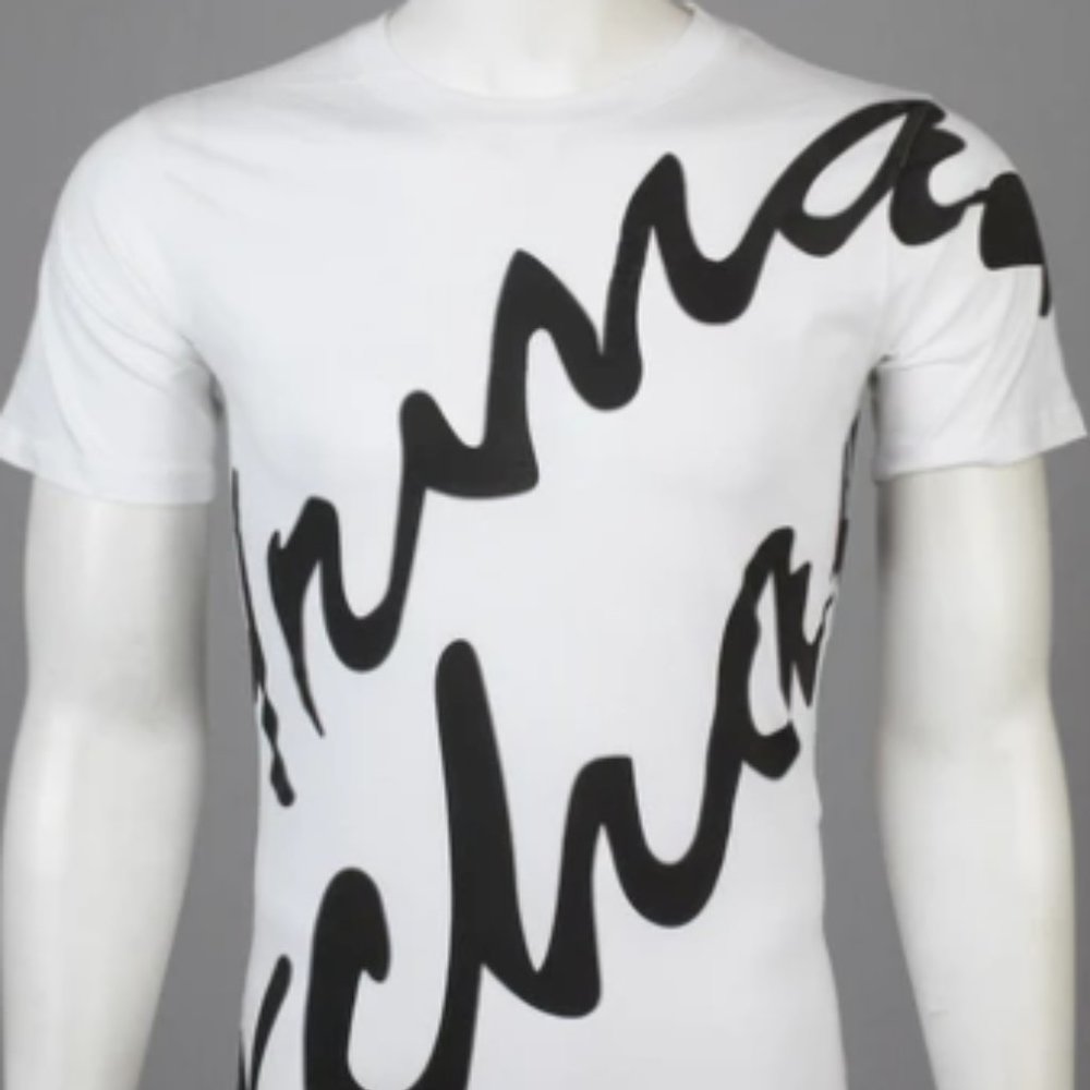 ARMANI EXCHANGE Mens Short Sleeve SCRIPT crewneck T-Shirt (White)